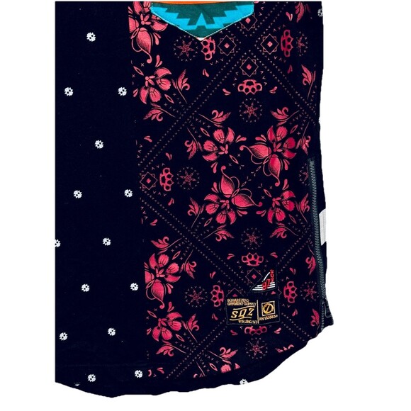 Square Zero Men's Small Black / Multicolor Shirt Embroidered / Side Zip Dbl Side - Picture 2 of 7